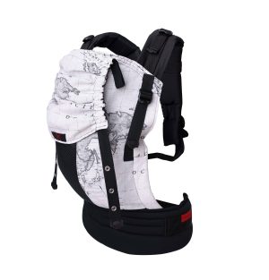 world map with mash baby carrier