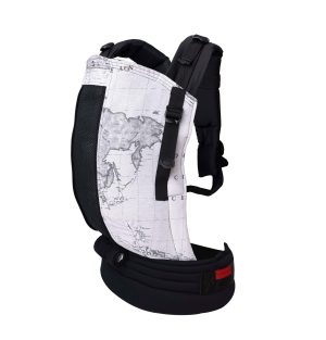 world map with mash and cover baby carrier
