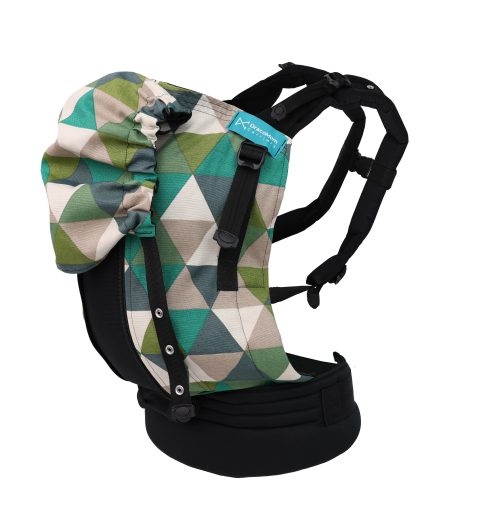 nosiljka za bebe - baby carrier Triangle theory in Green (with mesh and cover) 4